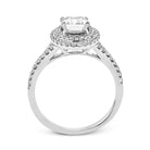 Emerald - Cut Double - Halo Engagement Ring In 18k Gold With Diamonds - Simon G. Jewelry