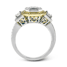 Emerald - cut Halo Engagement Ring in 18k Gold with Diamonds - Simon G. Jewelry