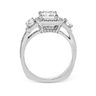Emerald - Cut Three - Stone Halo Engagement Ring In 18k Gold With Diamonds - Simon G. Jewelry