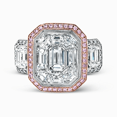 Engagement Ring in 18k Gold with Diamonds - Simon G. Jewelry