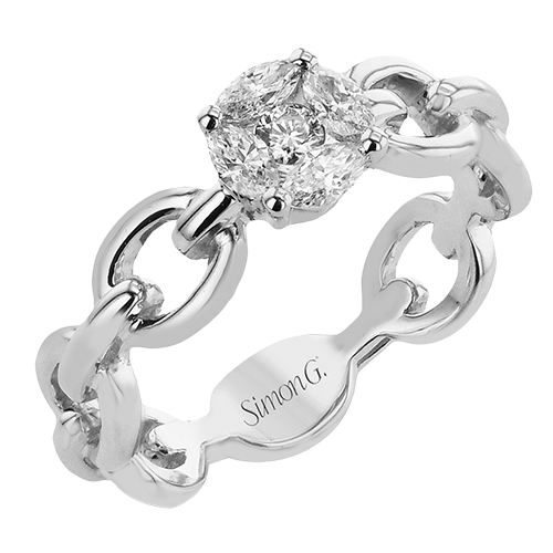 Engagement Ring in 18k Gold with Diamonds - Simon G. Jewelry