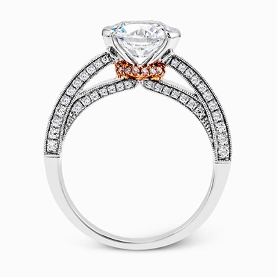 Engagement Ring in 18k Gold with Diamonds - Simon G. Jewelry