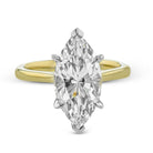 Marquise - cut Hidden Halo Engagement Ring in 18k Gold with Diamonds - Simon G. Jewelry
