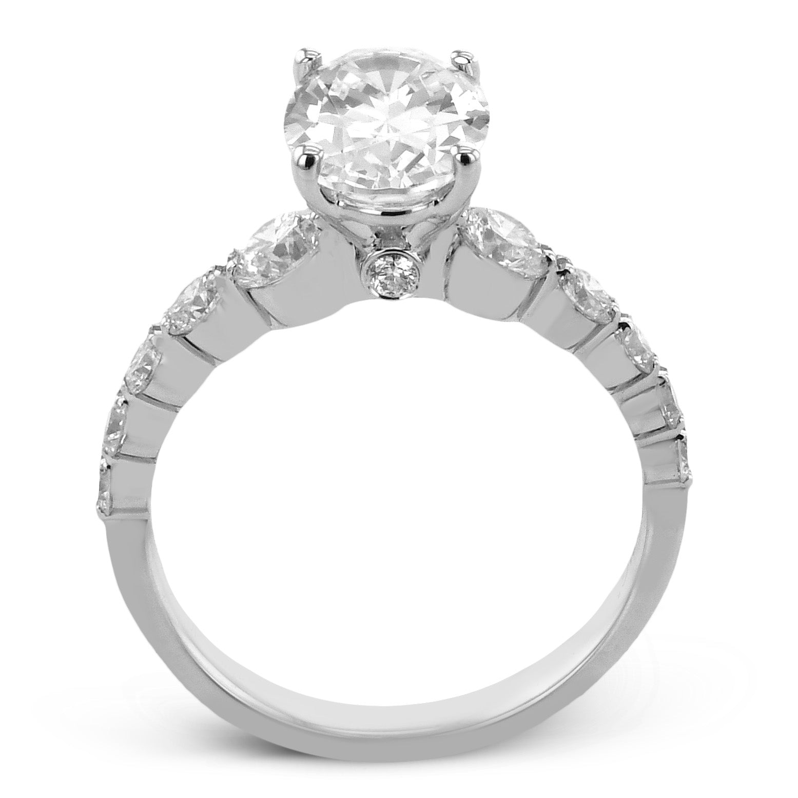 Oval - cut Engagement Ring in 18k Gold with Diamonds - Simon G. Jewelry