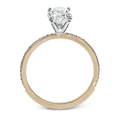 Oval - cut Engagement Ring & Matching Wedding Band in 18k Gold with Diamonds - Simon G. Jewelry