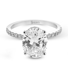 Oval - cut Hidden Halo Engagement Ring in 18k Gold with Diamonds - Simon G. Jewelry