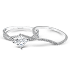 Princess - cut Criss - cross Engagement Ring in 18k Gold with Diamonds - Simon G. Jewelry