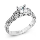 Princess - cut Engagement Ring in 18k Gold with Diamonds - Simon G. Jewelry