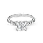 Princess - Cut Engagement Ring In 18k Gold With Diamonds - Simon G. Jewelry