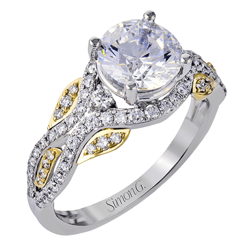 Round - cut Engagement Ring in 18k Gold with Diamonds - Simon G. Jewelry