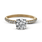 Round - Cut Engagement Ring In 18k Gold With Diamonds - Simon G. Jewelry