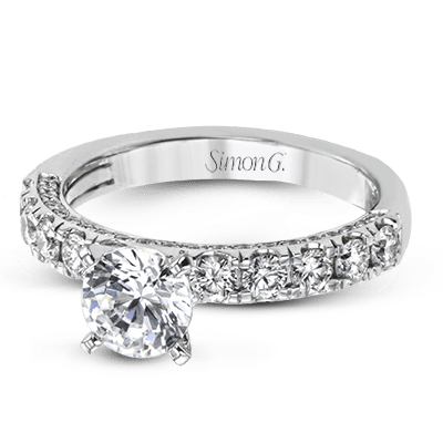 Round - Cut Engagement Ring In 18k Gold With Diamonds - Simon G. Jewelry