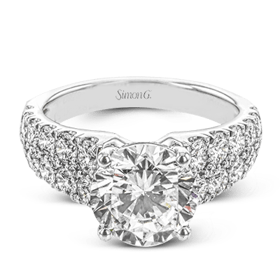 Round - Cut Engagement Ring In 18k Gold With Diamonds - Simon G. Jewelry