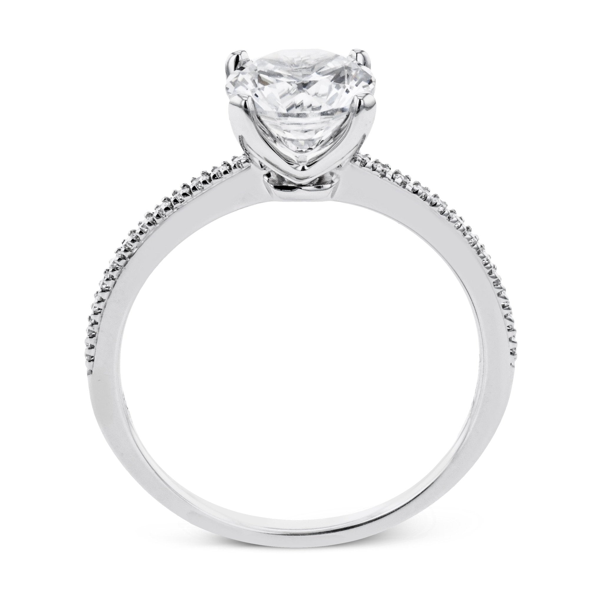 Round - cut Engagement Ring in 18k Gold with Diamonds - Simon G. Jewelry