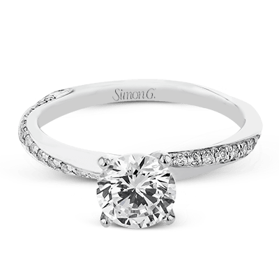 Round - cut Engagement Ring in 18k Gold with Diamonds - Simon G. Jewelry