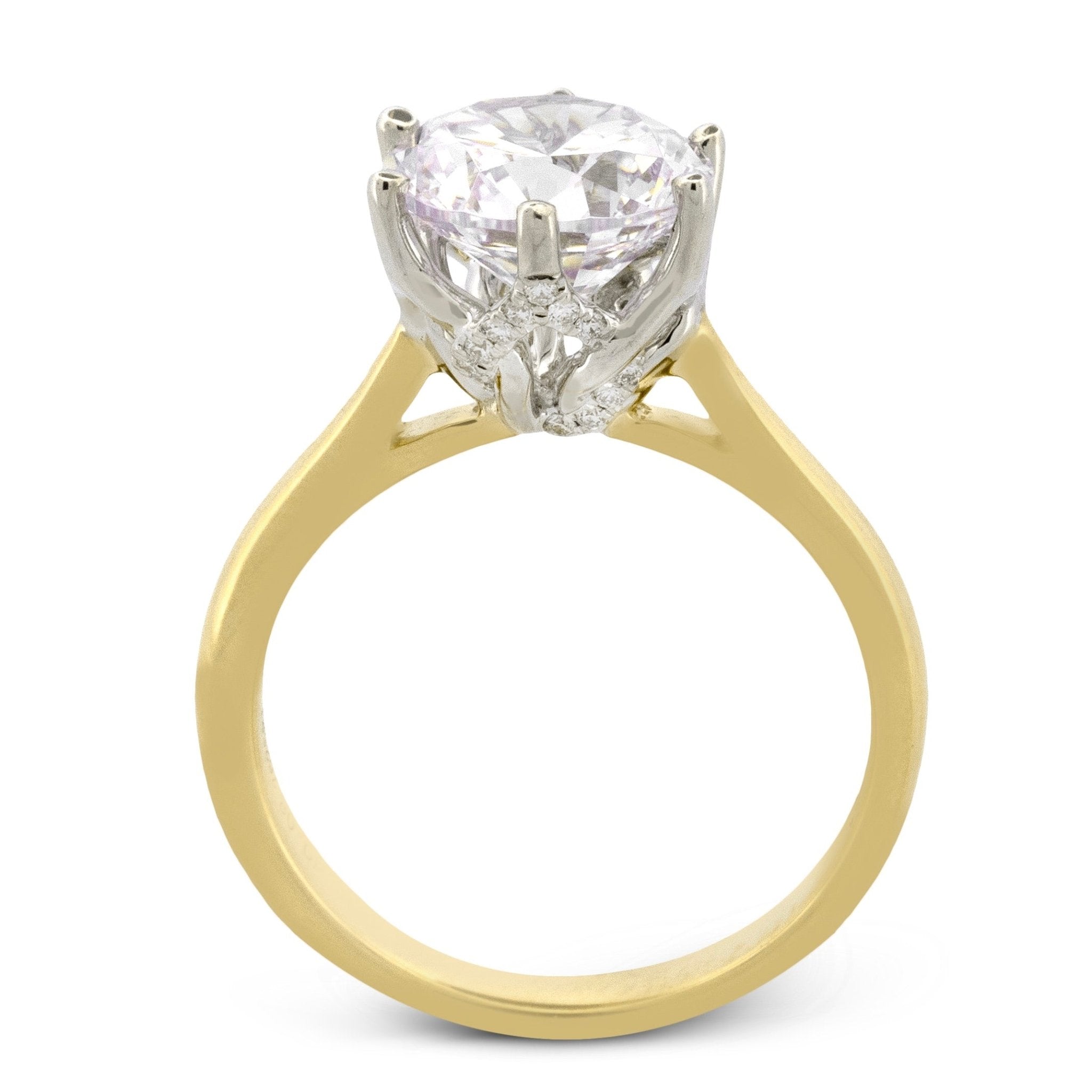 Round - cut Engagement Ring in 18k Gold with Diamonds - Simon G. Jewelry