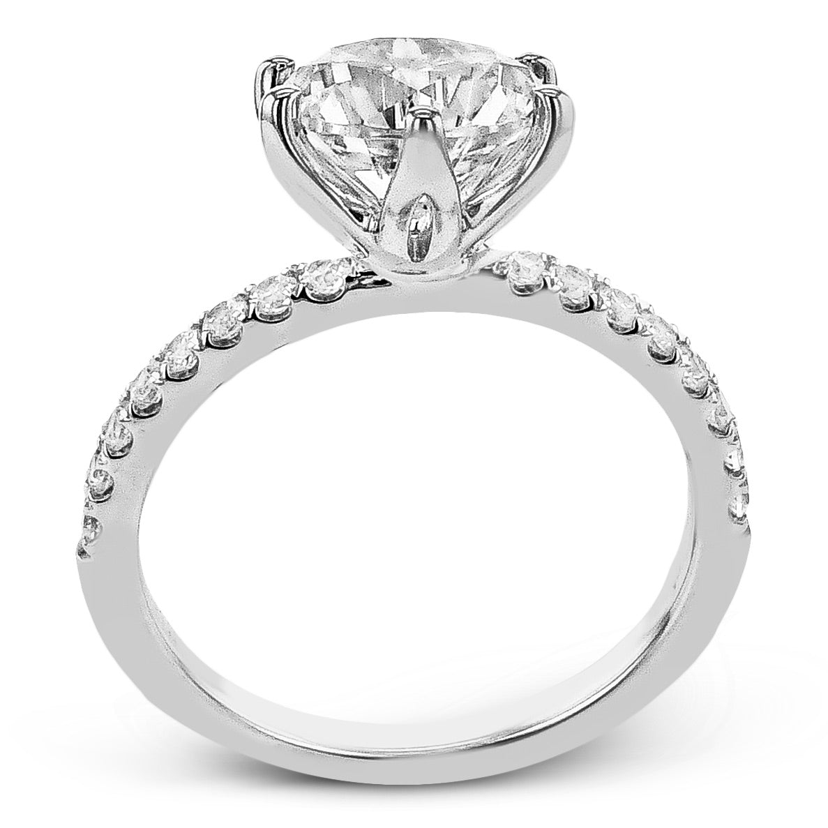 Round - cut Engagement Ring in 18k Gold with Diamonds - Simon G. Jewelry