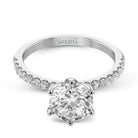 Round - cut Engagement Ring in 18k Gold with Diamonds - Simon G. Jewelry