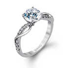 Round - cut Engagement Ring in 18k Gold with Diamonds - Simon G. Jewelry