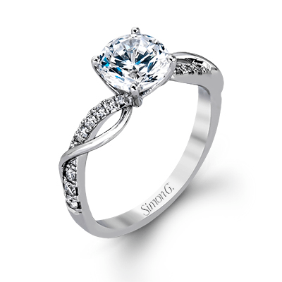 Round - cut Engagement Ring in 18k Gold with Diamonds - Simon G. Jewelry