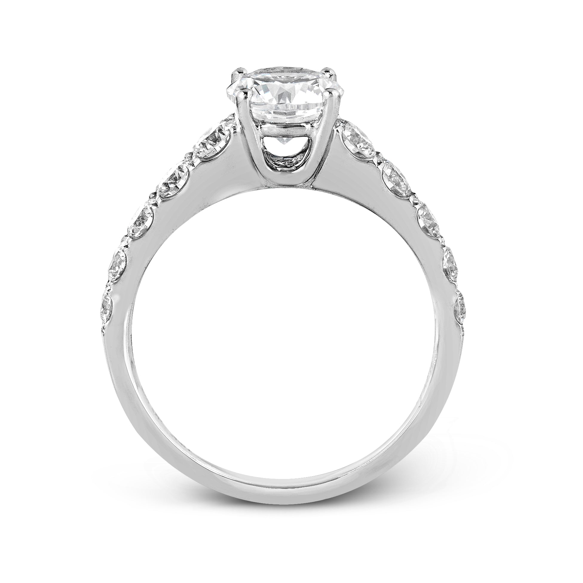 Round - Cut Engagement Ring In 18k Gold With Diamonds - Simon G. Jewelry