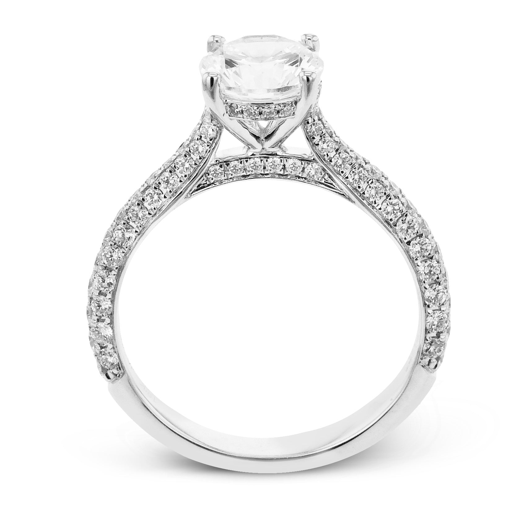 Round - Cut Engagement Ring in White Gold With Diamonds - Simon G. Jewelry