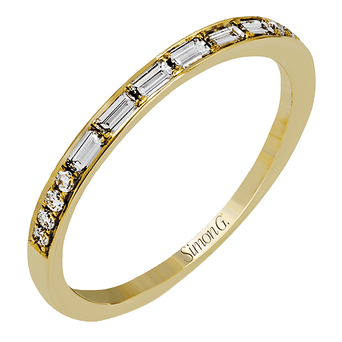 Round - cut Engagement Ring & Matching Wedding Band in 18k Gold with Diamonds - Simon G. Jewelry
