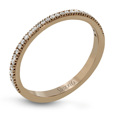 Round - cut Halo Engagement Ring & Matching Wedding Band in 18k Gold with Diamonds - Simon G. Jewelry