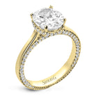 Round - cut Hidden Halo Engagement Ring in 18k Gold with Diamonds - Simon G. Jewelry
