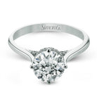 Round - Cut Hidden Halo Engagement Ring In 18k Gold With Diamonds - Simon G. Jewelry