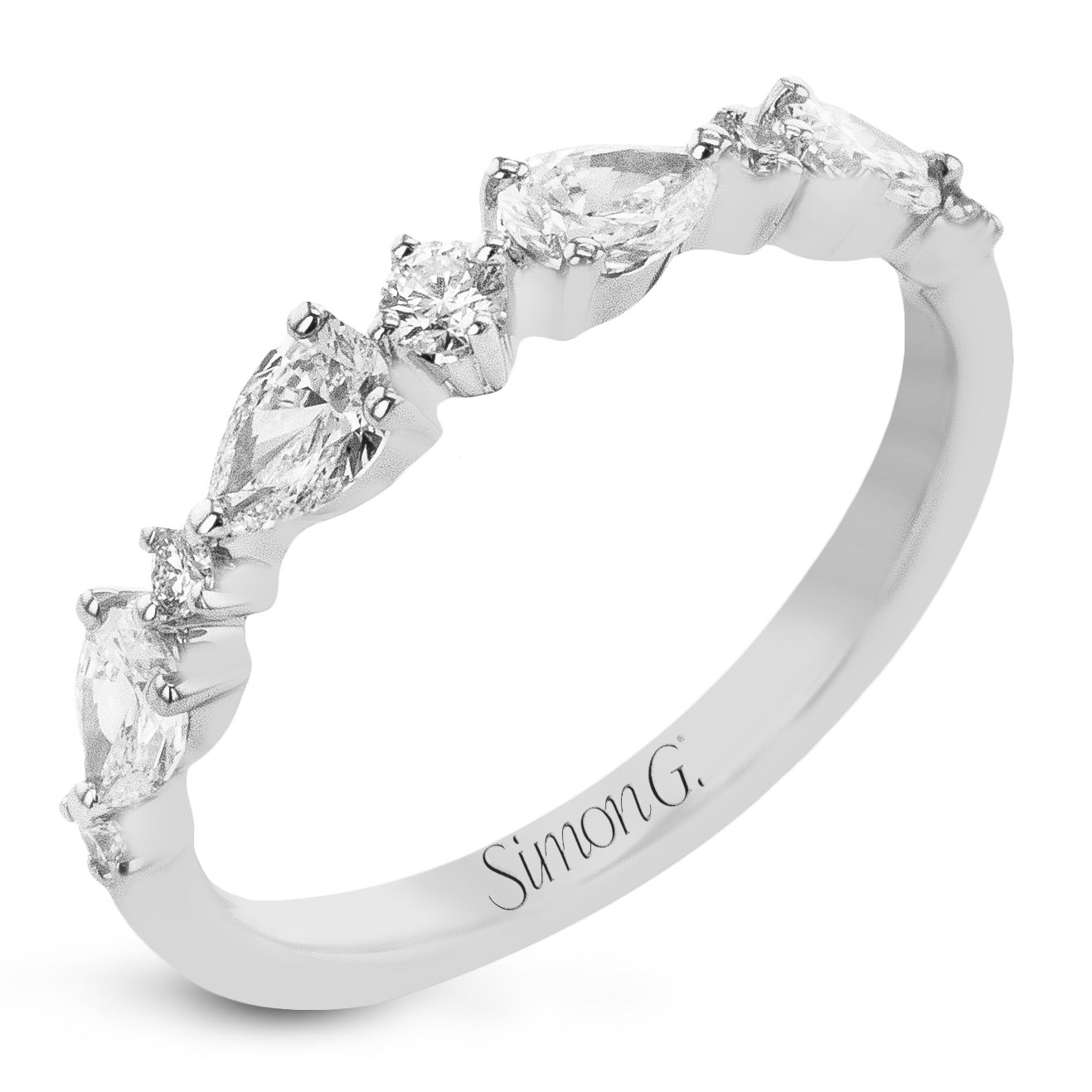 Wedding Band in 18k Gold with Diamonds - Simon G. Jewelry