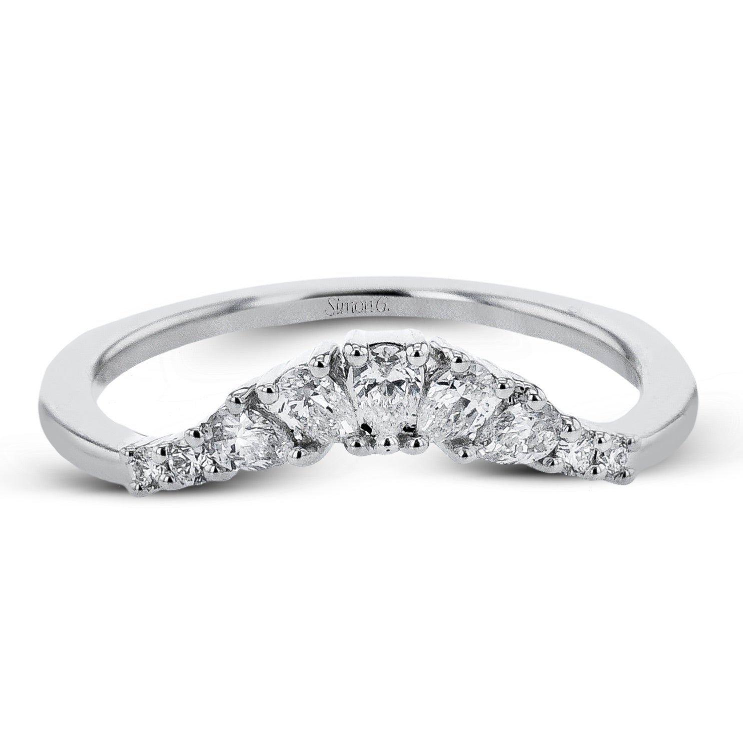 Wedding Band in 18k Gold with Diamonds - Simon G. Jewelry