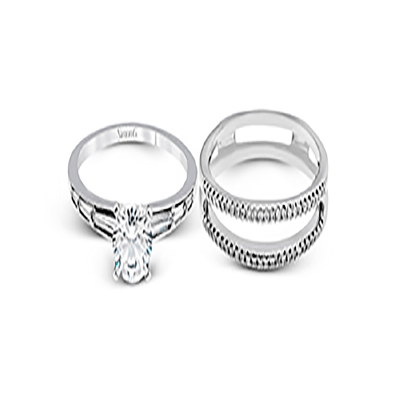 Wedding Set in 18k Gold with Diamonds - Simon G. Jewelry