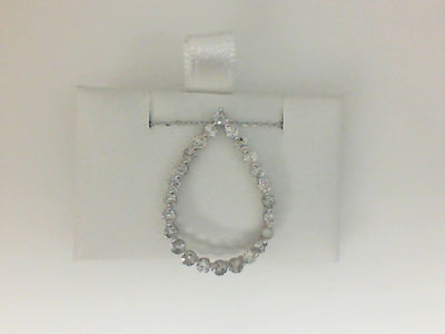 14W 18" 24=1CTW RBC SINGLE PRONG PEAR SHAPED PEND W/ CHAIN