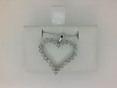 14W 18" 1CTW RBC SINGLE PRONG HEART PEND W/ CHAIN