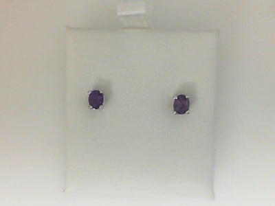 14W 2=5/8TW OVAL AMETHYST STUDS