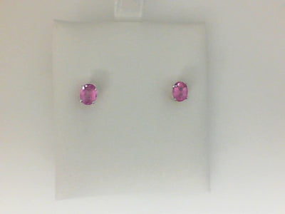 14W 2=1CTW OVAL PINK SAPPHIRE STUDS