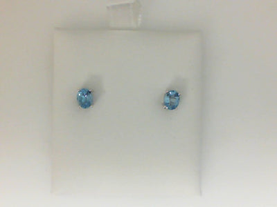 14W 2=7/8TW OVAL BLUE TOPAZ STUDS