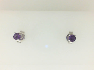 14W 3MM ROUND AMETHYST STUDS (FEB)