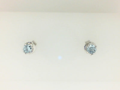14W 3MM ROUND AQUAMARINE STUDS (MARCH)