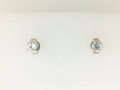 14W 3MM ROUND WHITE TOPAZ STUDS (APRIL)
