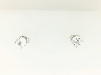 14W 4MM ROUND WHITE TOPAZ STUDS (APRIL)