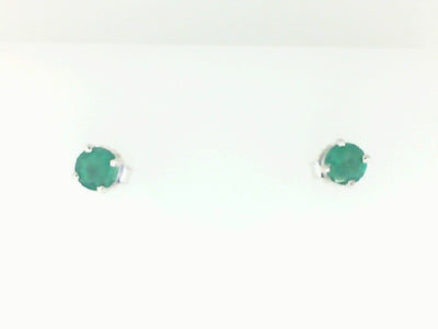14W 4MM ROUND EMERALD STUDS (MAY)