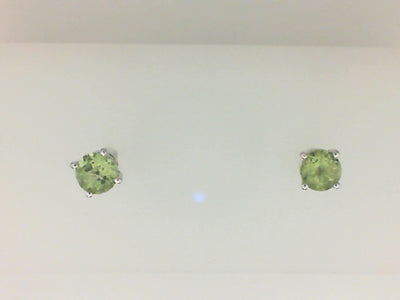 14W 4MM ROUND PERIDOT STUDS (AUGUST)