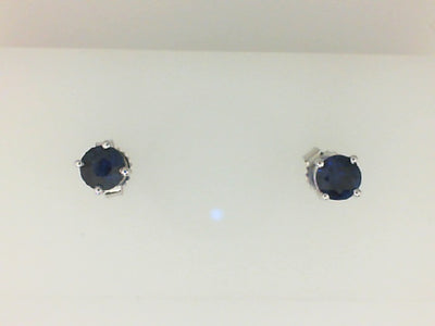 14W 4MM ROUND BLUE SAPPHIRE STUDS (SEPT)