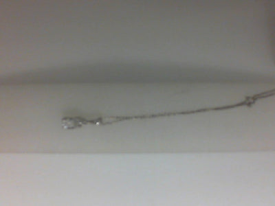 10W 18" OVAL WHITE TOPAZ & 3=.03RSC DIAS W/ CHAIN