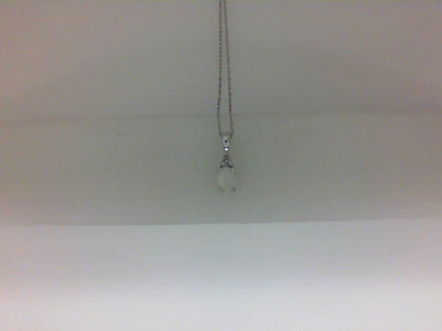 10W 18" 6X4 OVAL OPAL & 3=.03RSC DIAMONDS W/ CHAIN