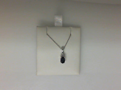 10W 18" 6X4 OVAL SAPPHIRE & 3=.03RSC W/ CHAIN