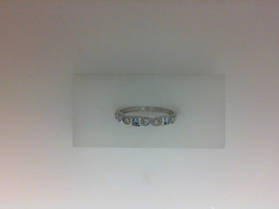 10W 3 SQ STEP CUT BLUE TOPAZ=.18TW + DIA 6=.09TW RBC STACKABLE 1.4GR