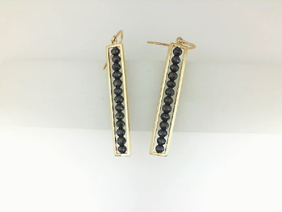 18Y 6.25TW BLACK DIA DROP EARRINGS